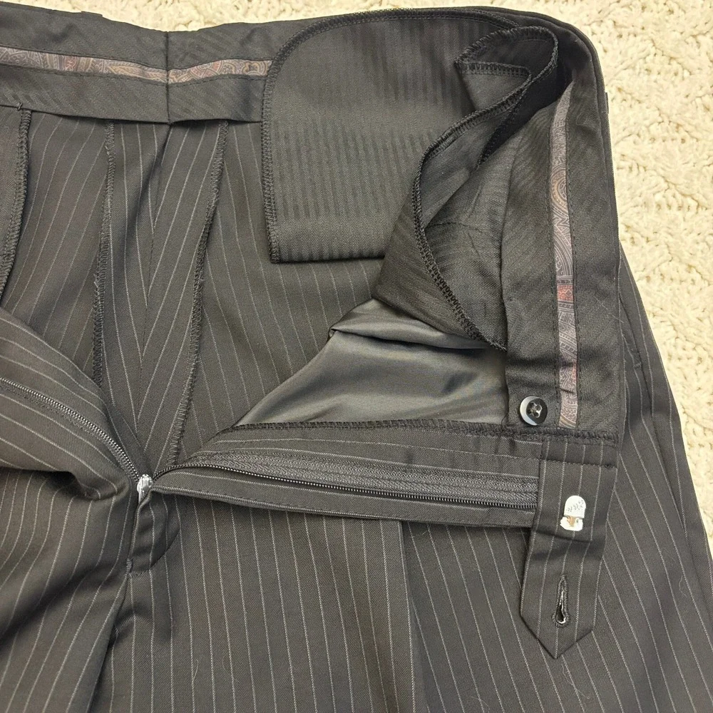 Ralph Lauren‎ Pinstripe Suit Set Wool 2-Button Blazer 48 L Pants 36x32.5 MINT